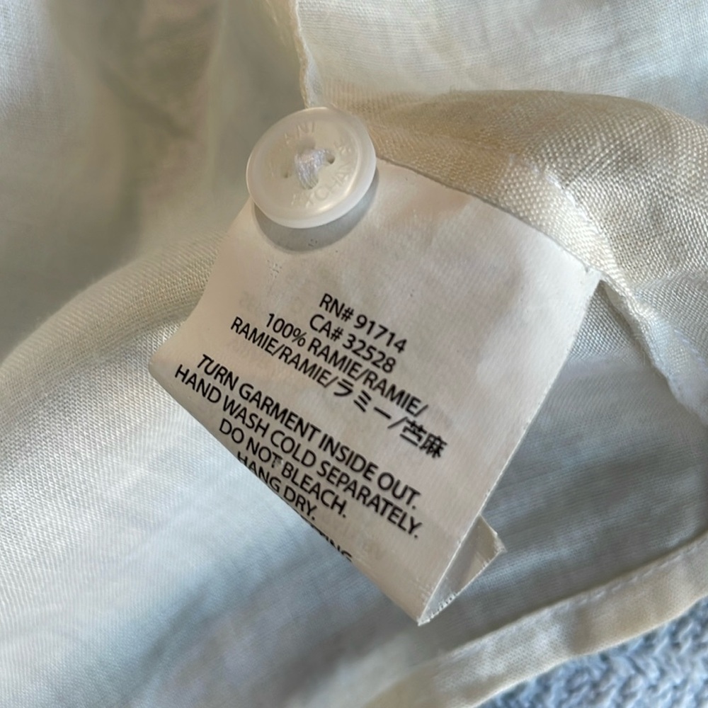 A/X Armani Exchange NWOT Button Front Tuxedo Bib Blouse - Picture 6 of 8